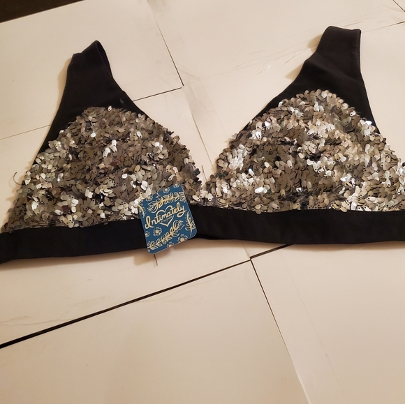 NWT Free People let it shine Bralette size L & panty pewter combo size M "set" - Picture 8 of 16